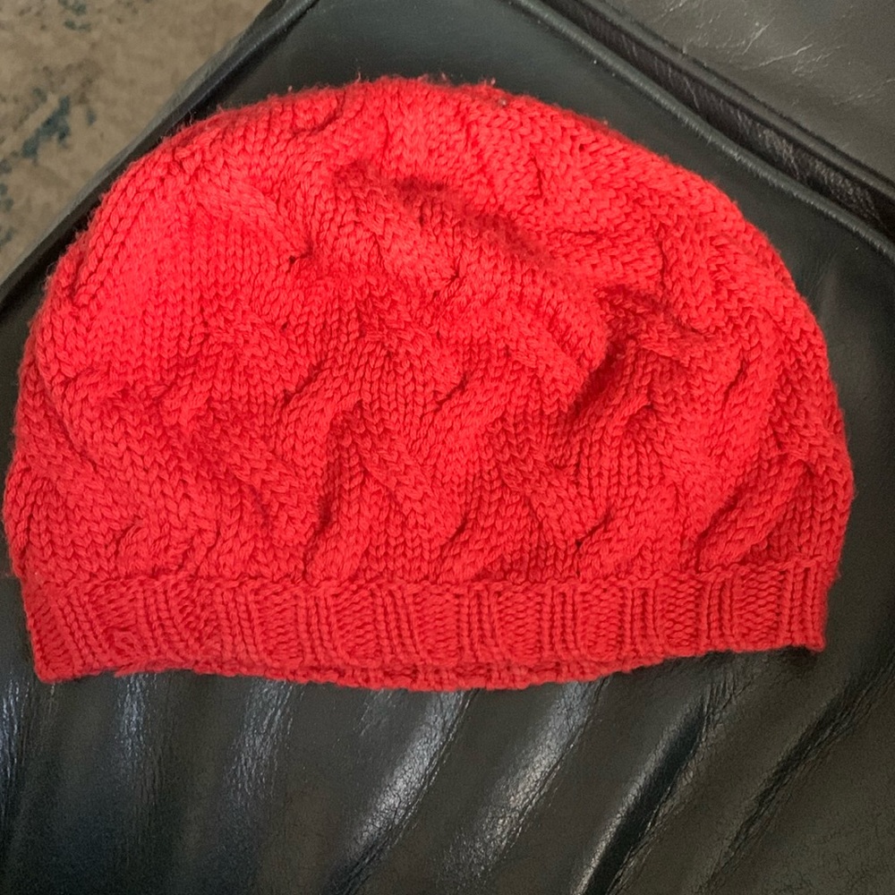 Magaschoni Red Braided Knit Hat